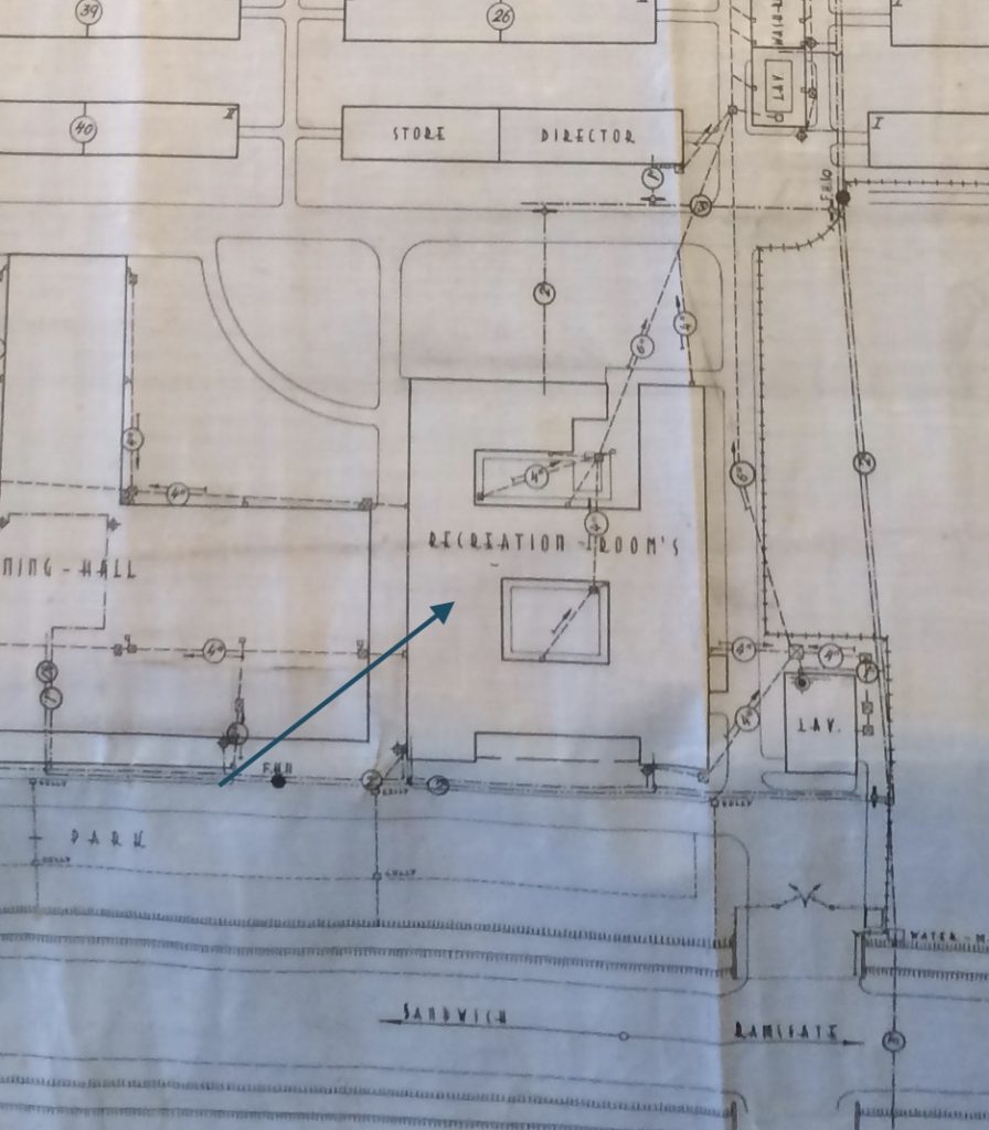 Kitchener camp, recreation room Source Plan of Kitchener camp, drawn by Dr W H Marmorek, held at the Wiener Library for the Study of the Holocaust, London, reproduced here with the kind permission of Clare Ungerson