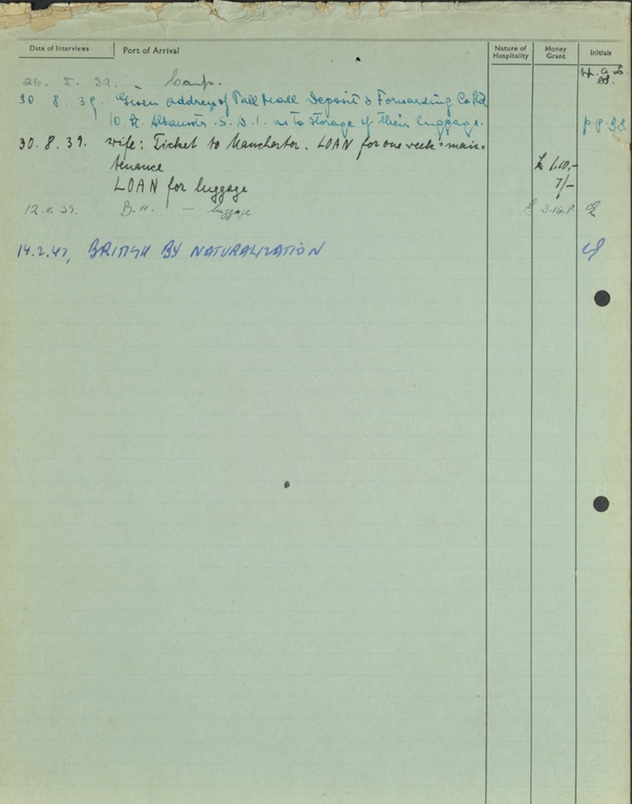 Kitchener camp, Herbert Finkelstein, German Jewish Aid form, 14 February 1947, page 2