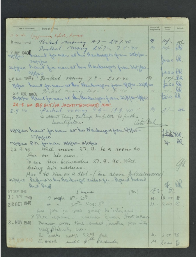 fKitchener camp, Hugo Heilbrunn, German Jewish Aid Committee form, page 4