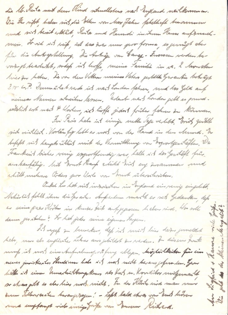 Richborough transit camp, Richard Cohn, Letter, 19 July 1939, page 2