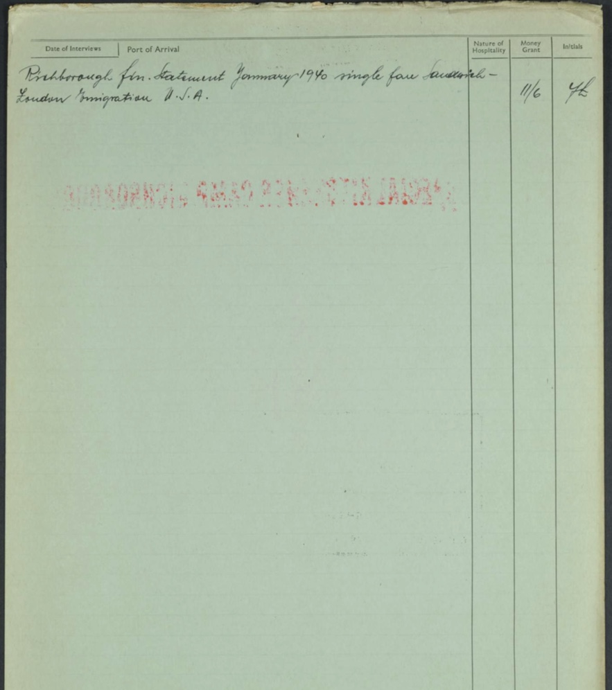 Richborough transit camp, Hermann Diamant German Jewish Aid Committee form, page 2