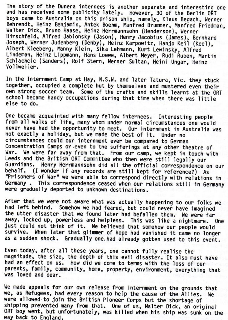 Richborough transmigratory camp, Joachim Reissner, Berlin ORT Letter, February 1983, page 2