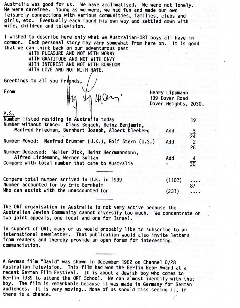 Richborough transit camp, Joachim Reissner, Berlin ORT Letter, February 1983, page 4