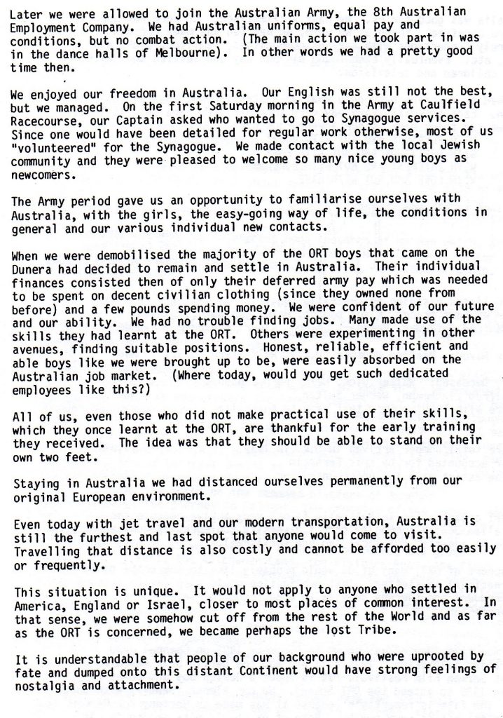 Richborough transit camp, Joachim Reissner, Berlin ORT Letter, February 1983, page 3