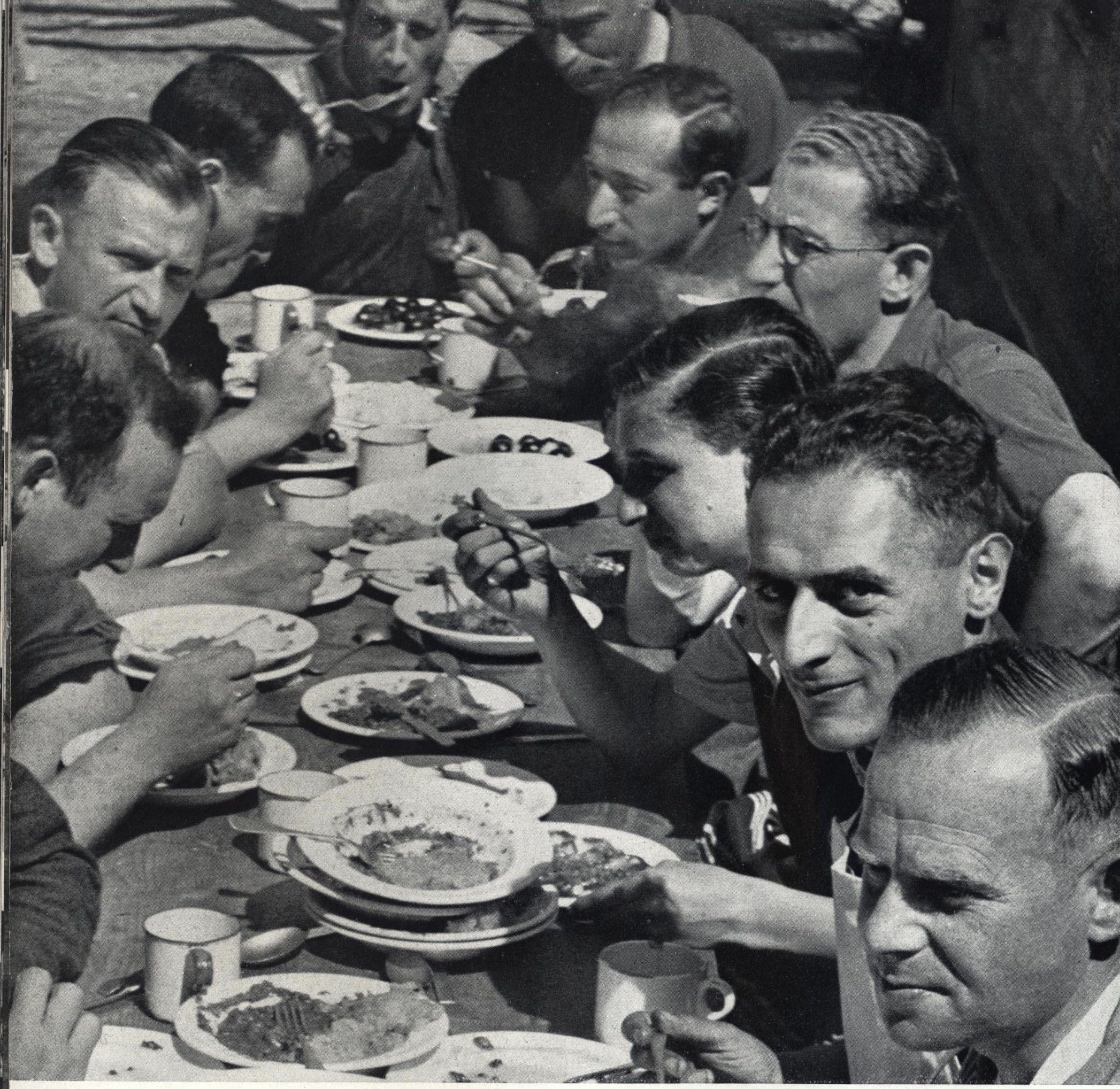 Richborough transit camp, Some Victims of the Nazi Terror, 1939 - communal mealtimes