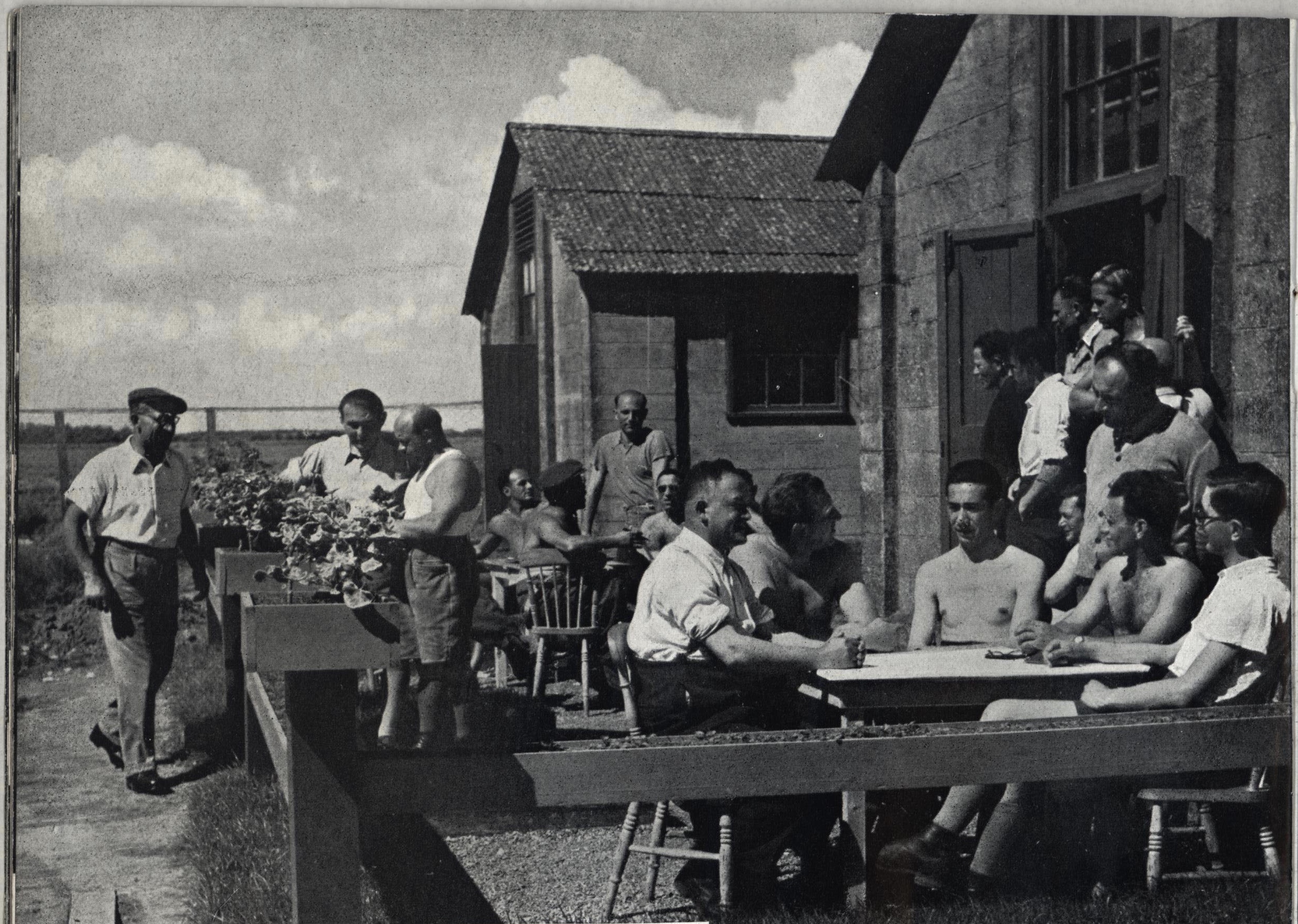 Richborough transit camp, Some Victims of the Nazi Terror, 1939 - tending the hut gardens