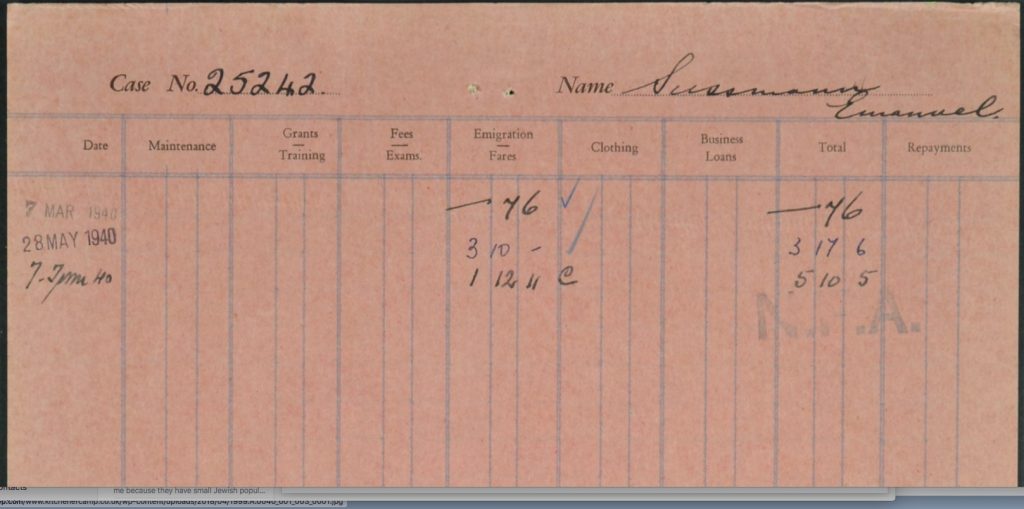 Richborough transit camp, Emanuel Süssmann, German Jewish Aid Committee, page 3