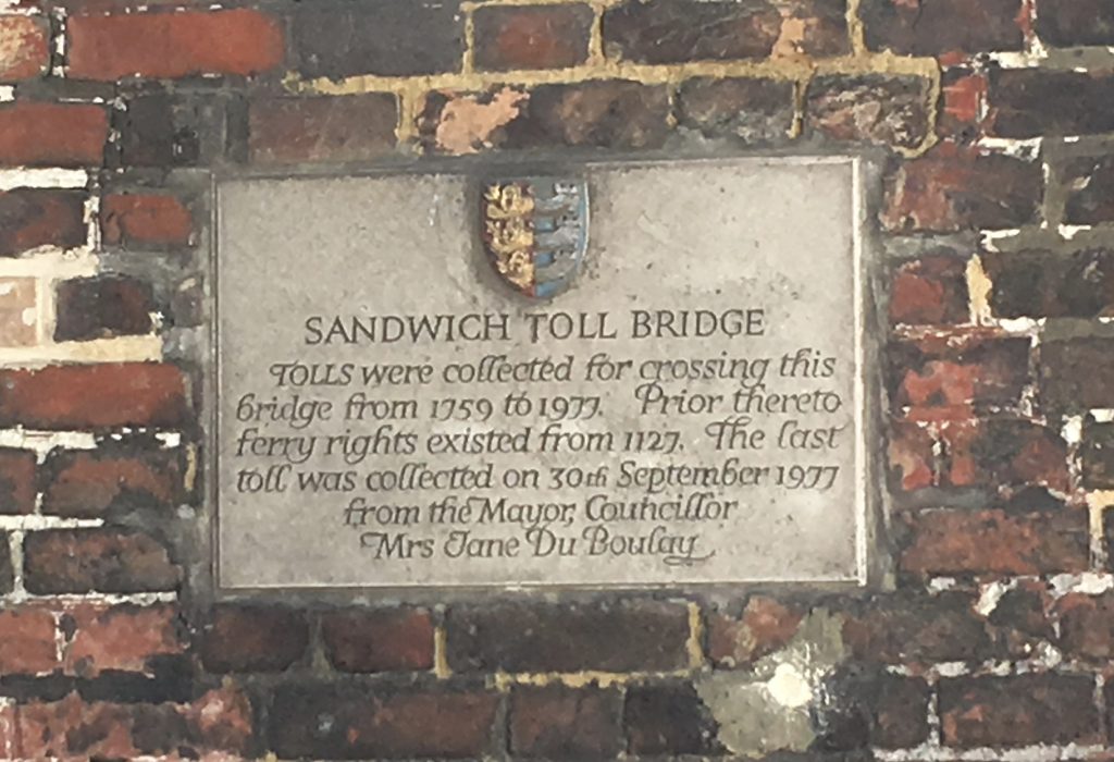 Kitchener camp, Sandwich toll bridge sign