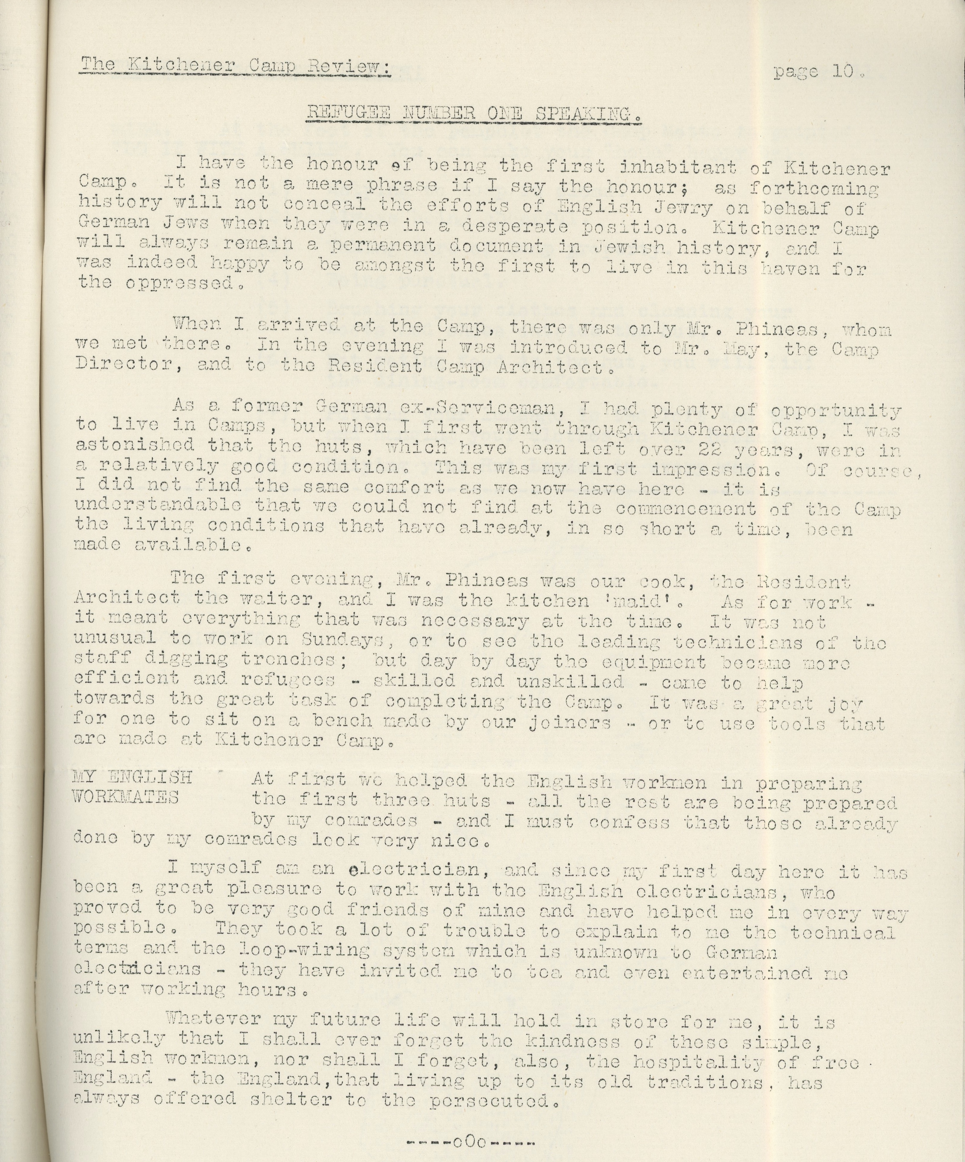 Kitchener Camp Review, April 1939, page 10, top