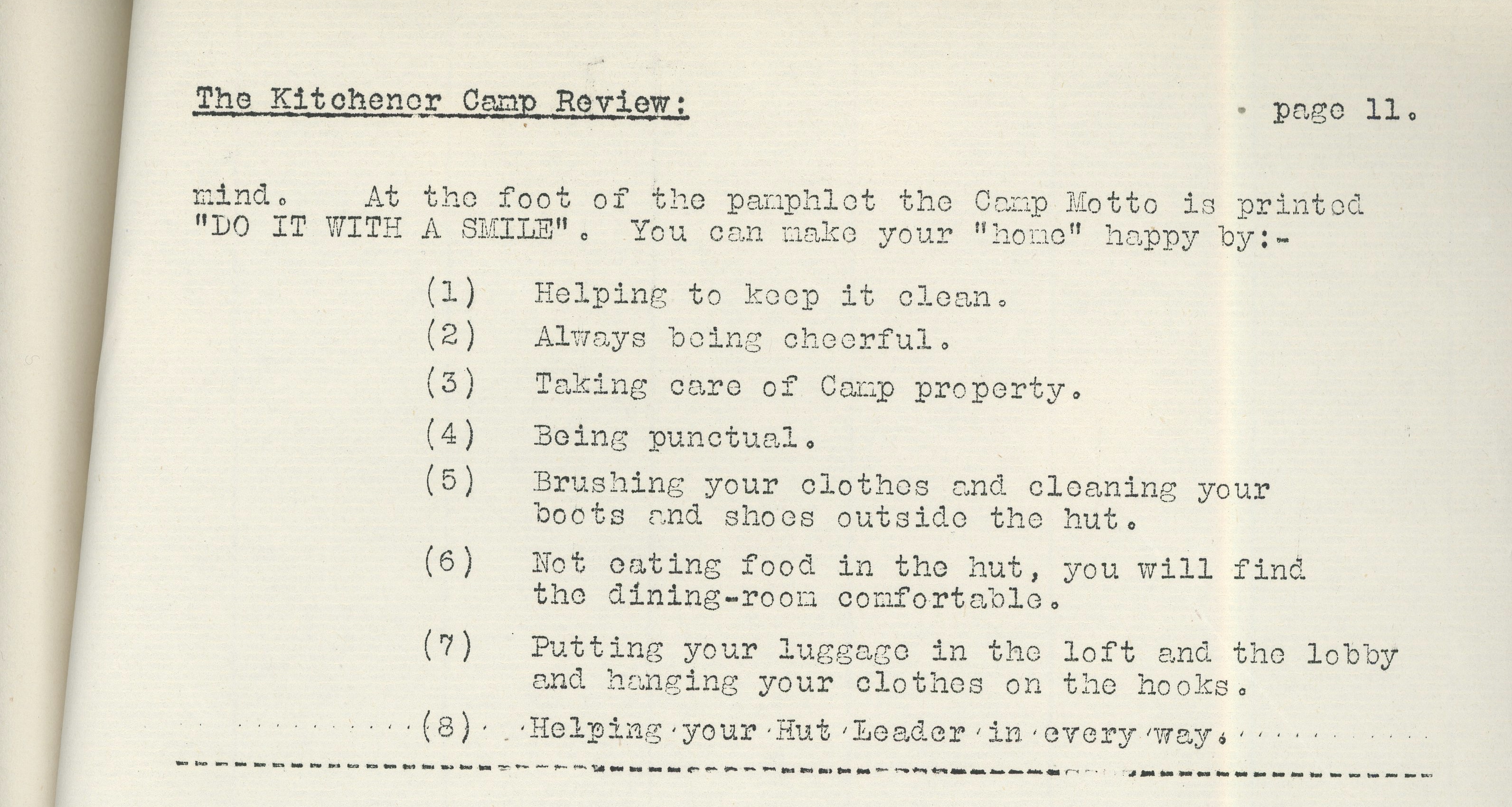 Kitchener Camp Review, April 1939, page 11, top