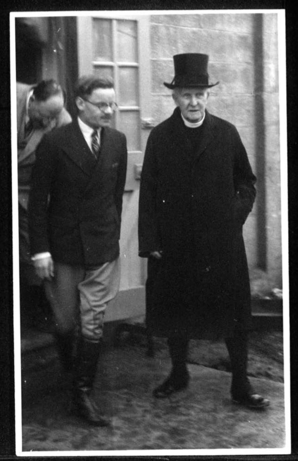 Kitchener camp, Archbishop of Canterbury and Jonas May, Kitchener camp director, 1939