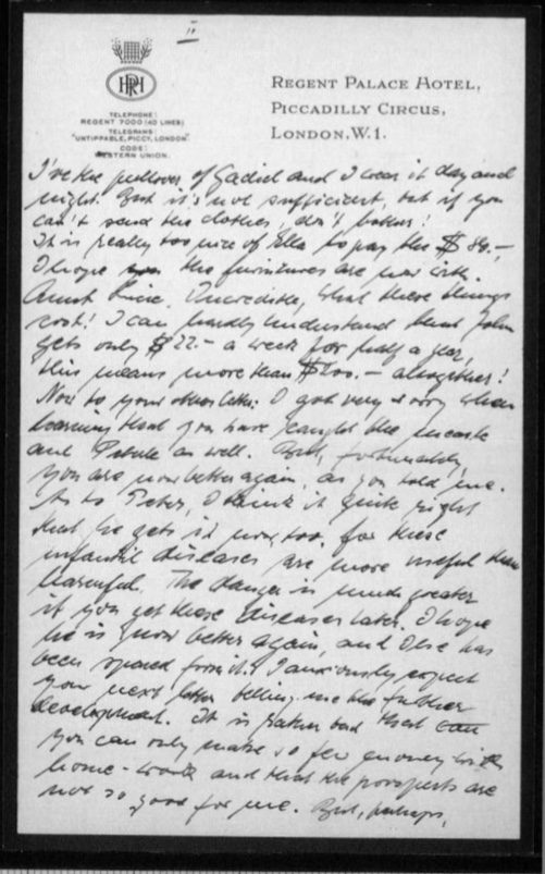 Werner Gembicki, Kitchener camp, Letter, Family illnesses in USA, page 3