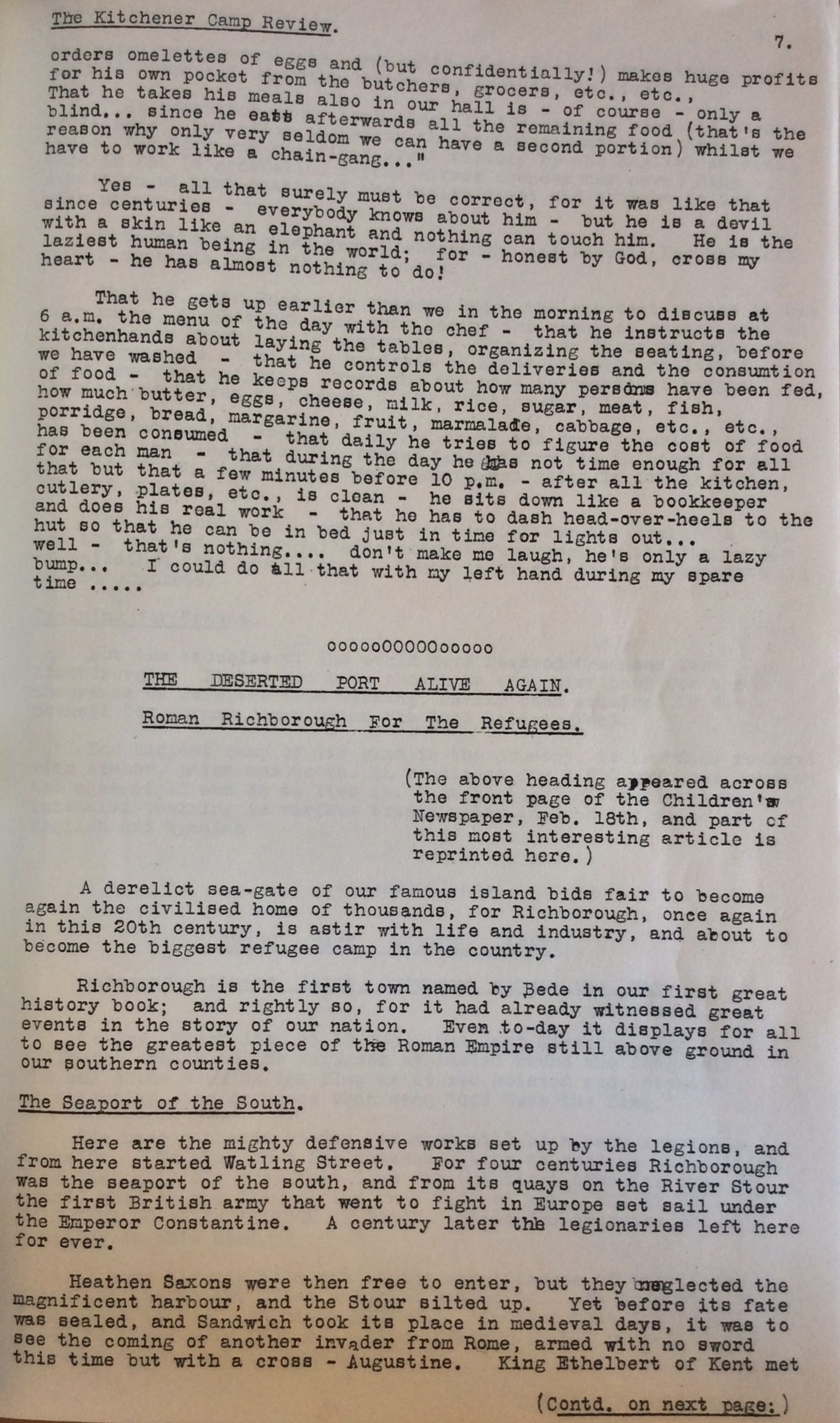 Kitchener Camp Review, No. 1, March 1939, page 7