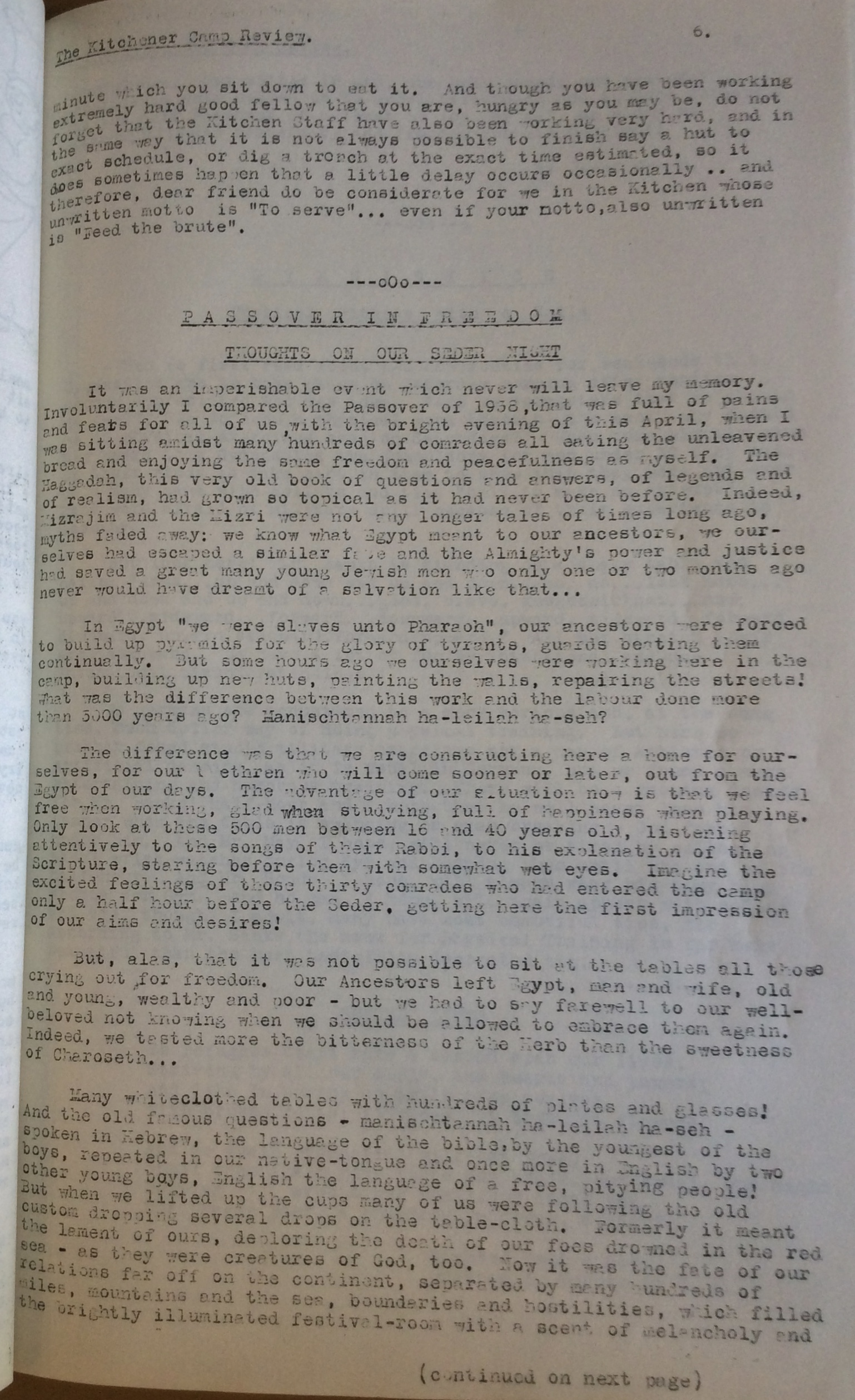 Kitchener Camp Review, May 1939, page 6