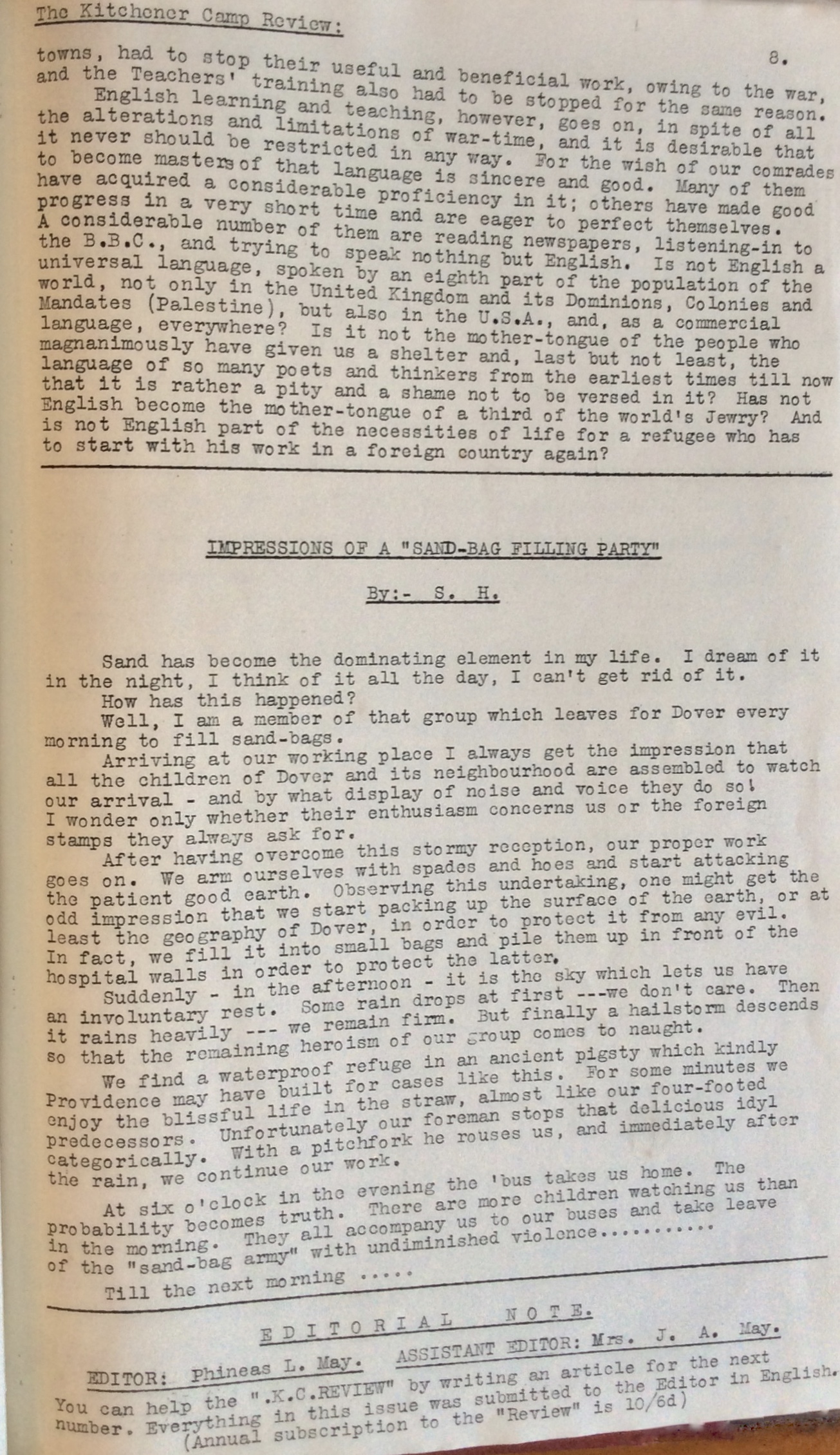 Kitchener Camp Review, October 1939, page 8