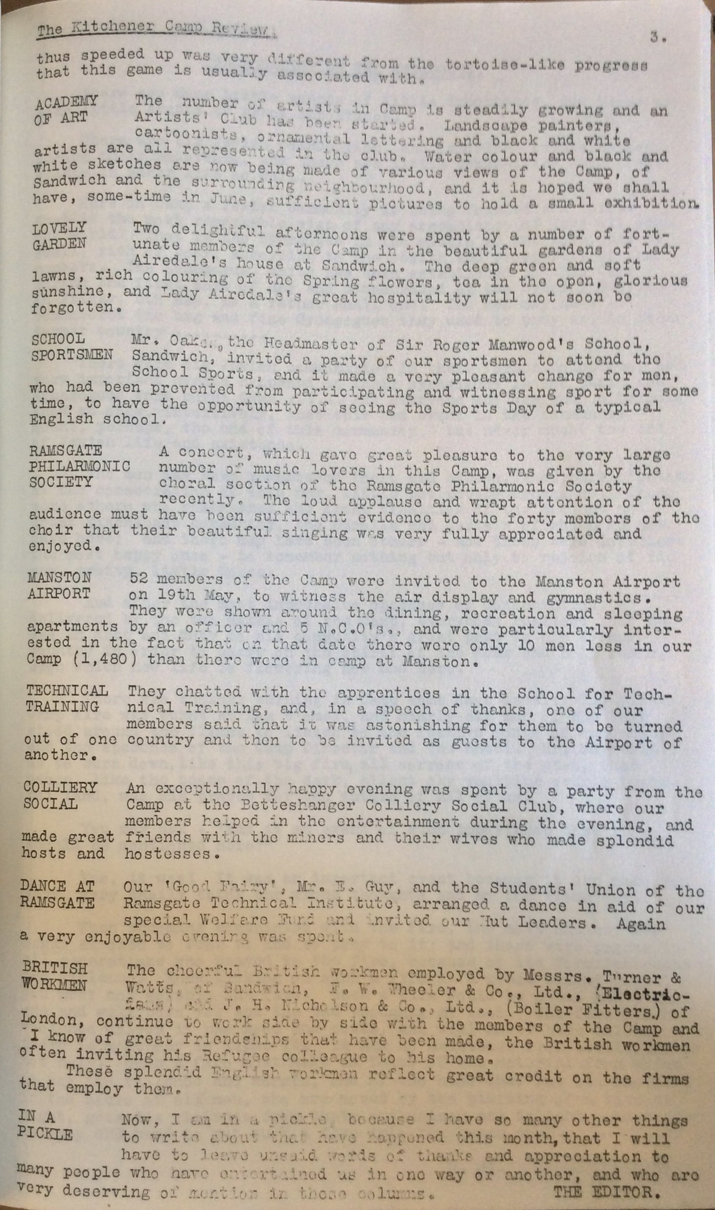 Kitchener Camp Review, June 1939, page 3