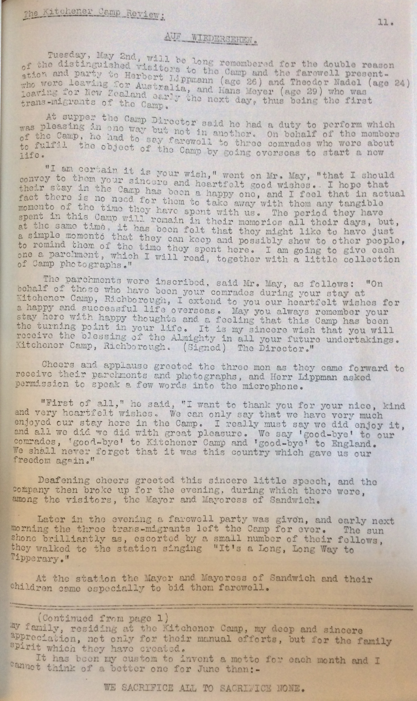 Kitchener Camp Review, June 1939, page 11