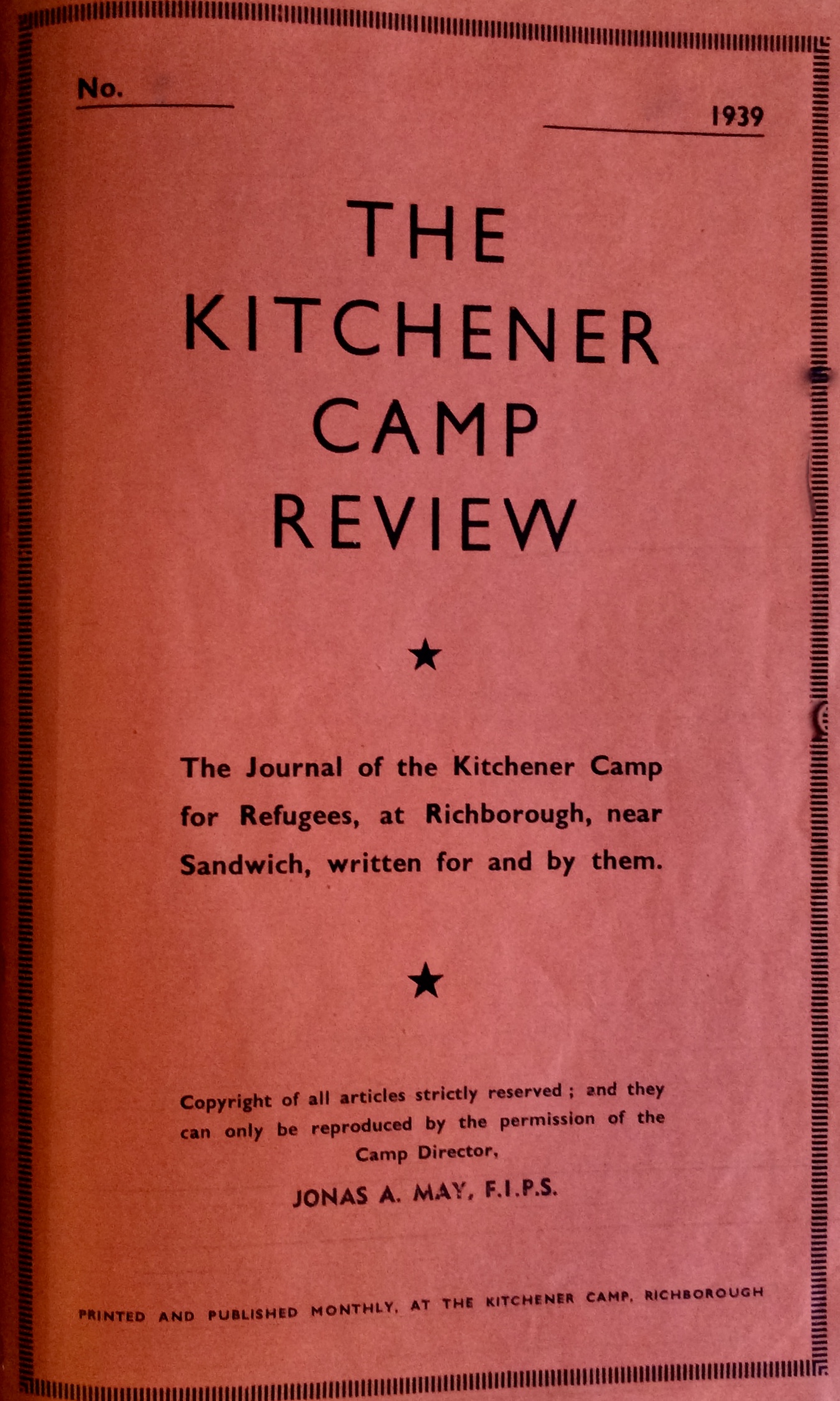 Kitchener Camp Review, Cover
