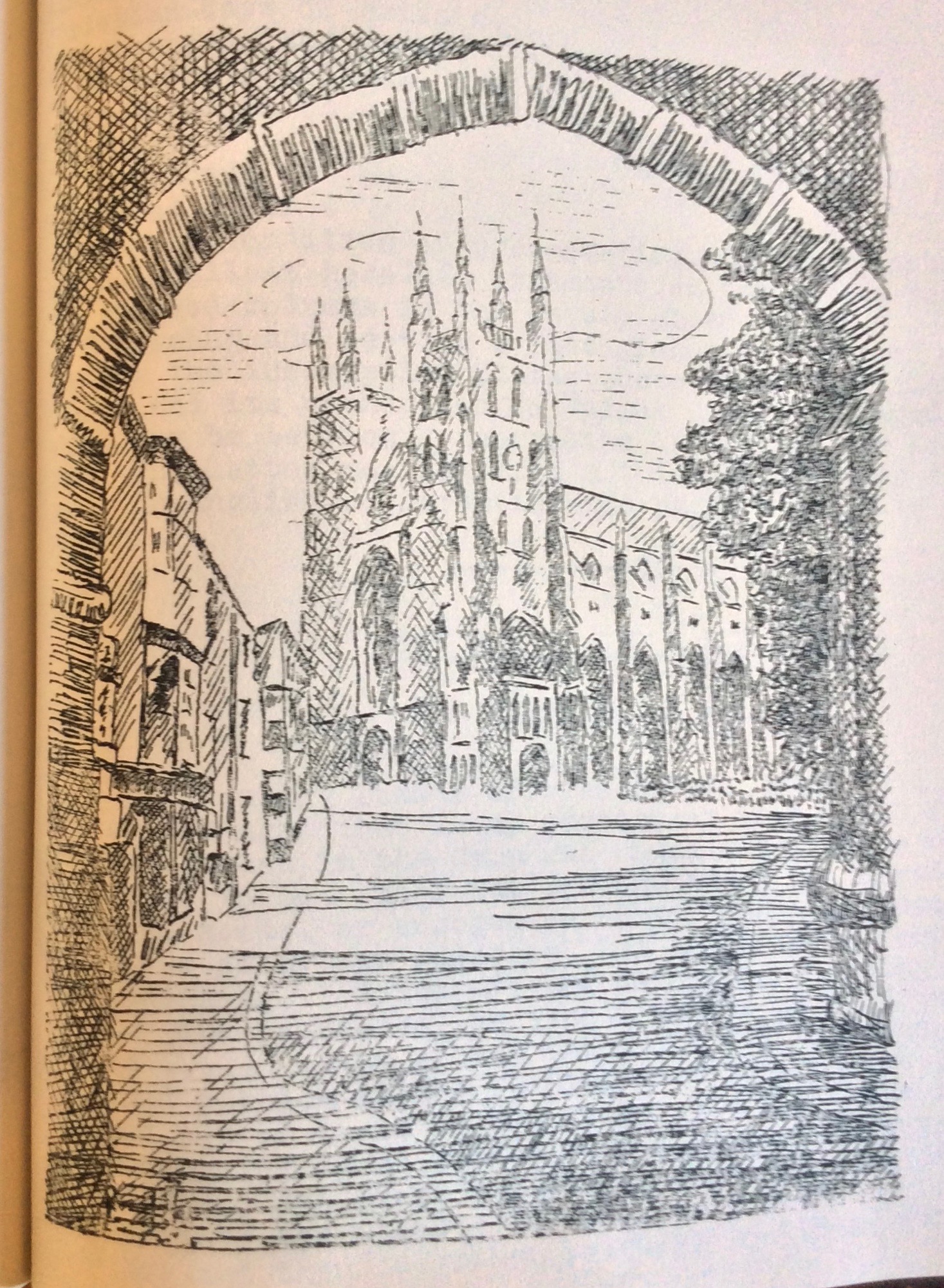 The Kitchener Camp Review, August 1939, Drawing, Canterbury cathedral, page 10