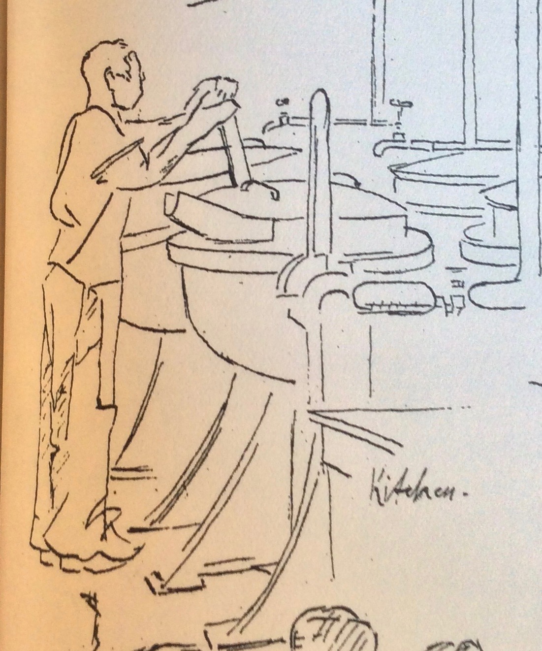 The Kitchener Camp Review, August 1939, Drawing detail, Kitchen, page 15