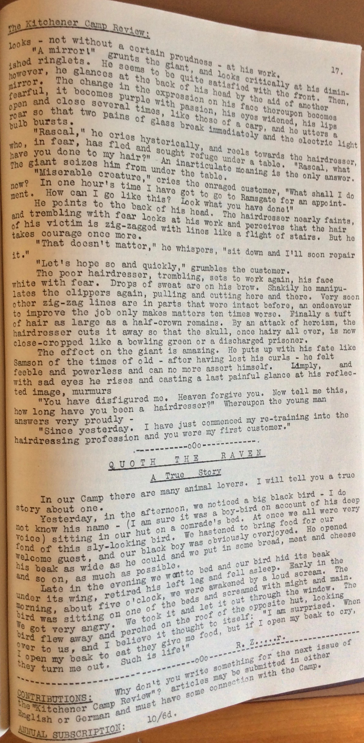 The Kitchener Camp Review, August 1939, Kitchen, page 17