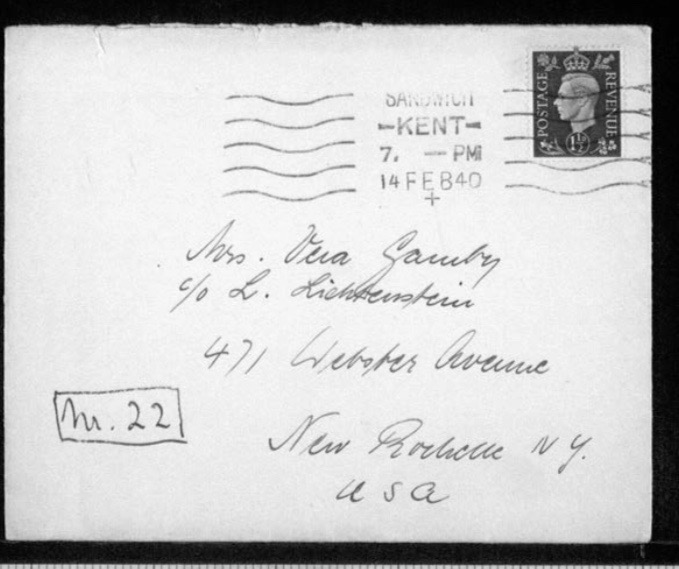 Kitchener camp, Werner Gembicki, Envelope, Letter 22, 14 February 1949