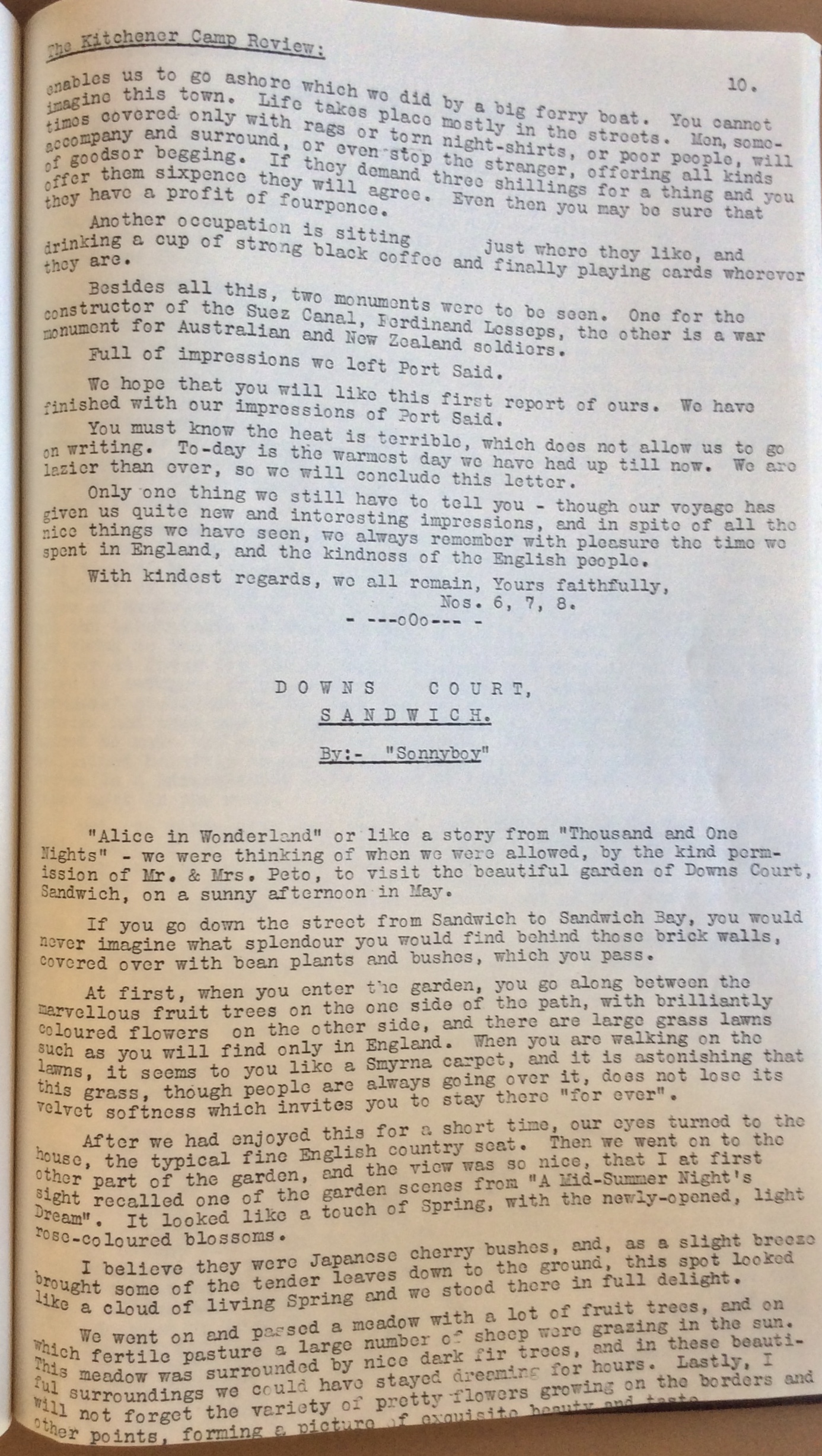 The Kitchener Camp Review, July 1939, No. 5, page 10