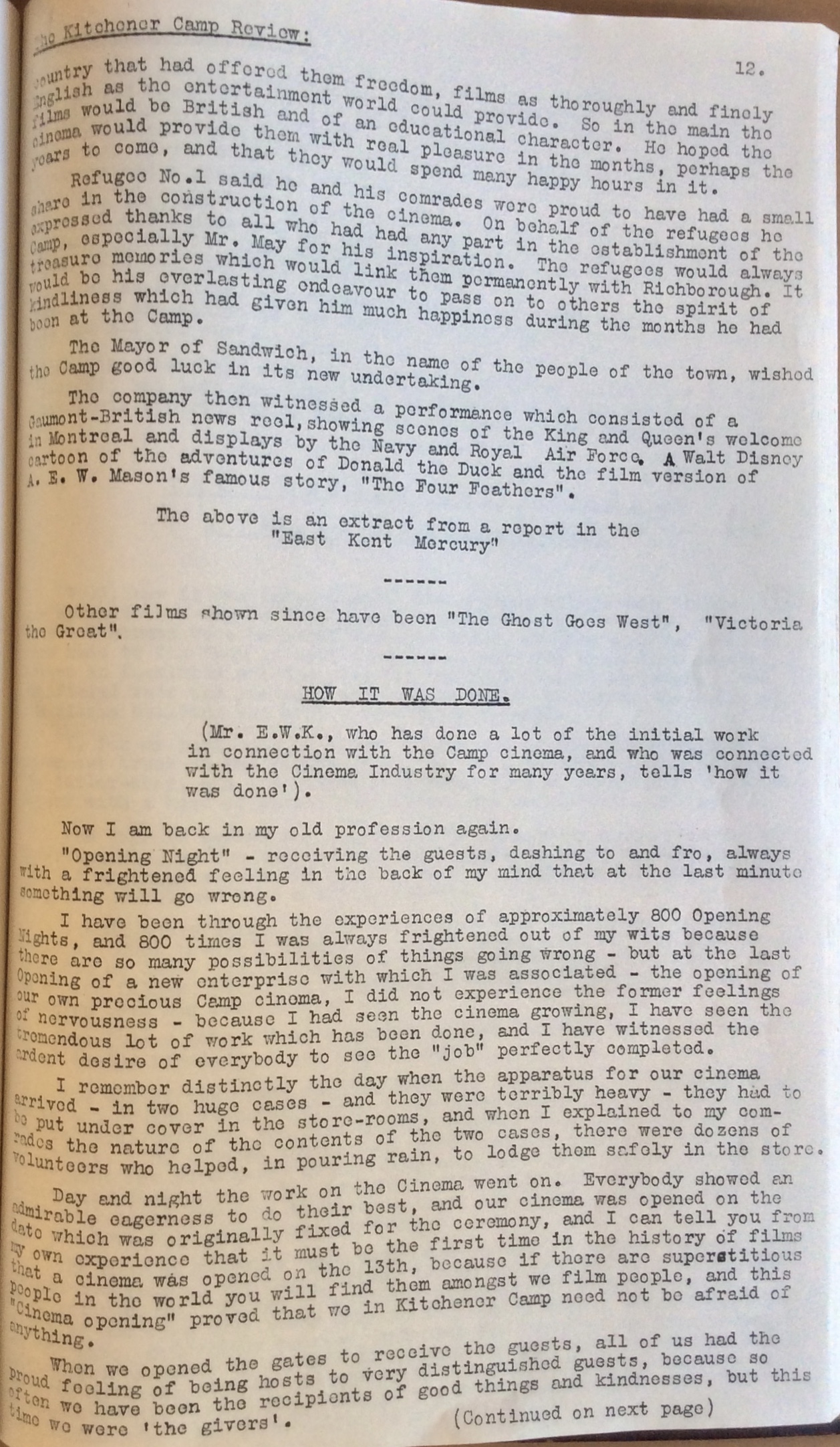 The Kitchener Camp Review, July 1939, No. 5, page 12