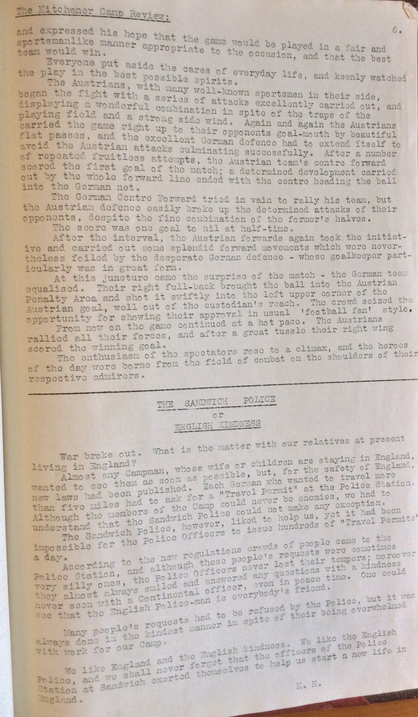 Kitchener Camp Review, November 1939, page 6