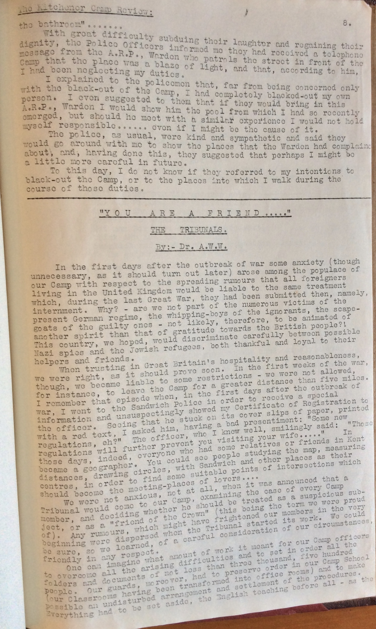 Kitchener Camp Review, November 1939, page 8