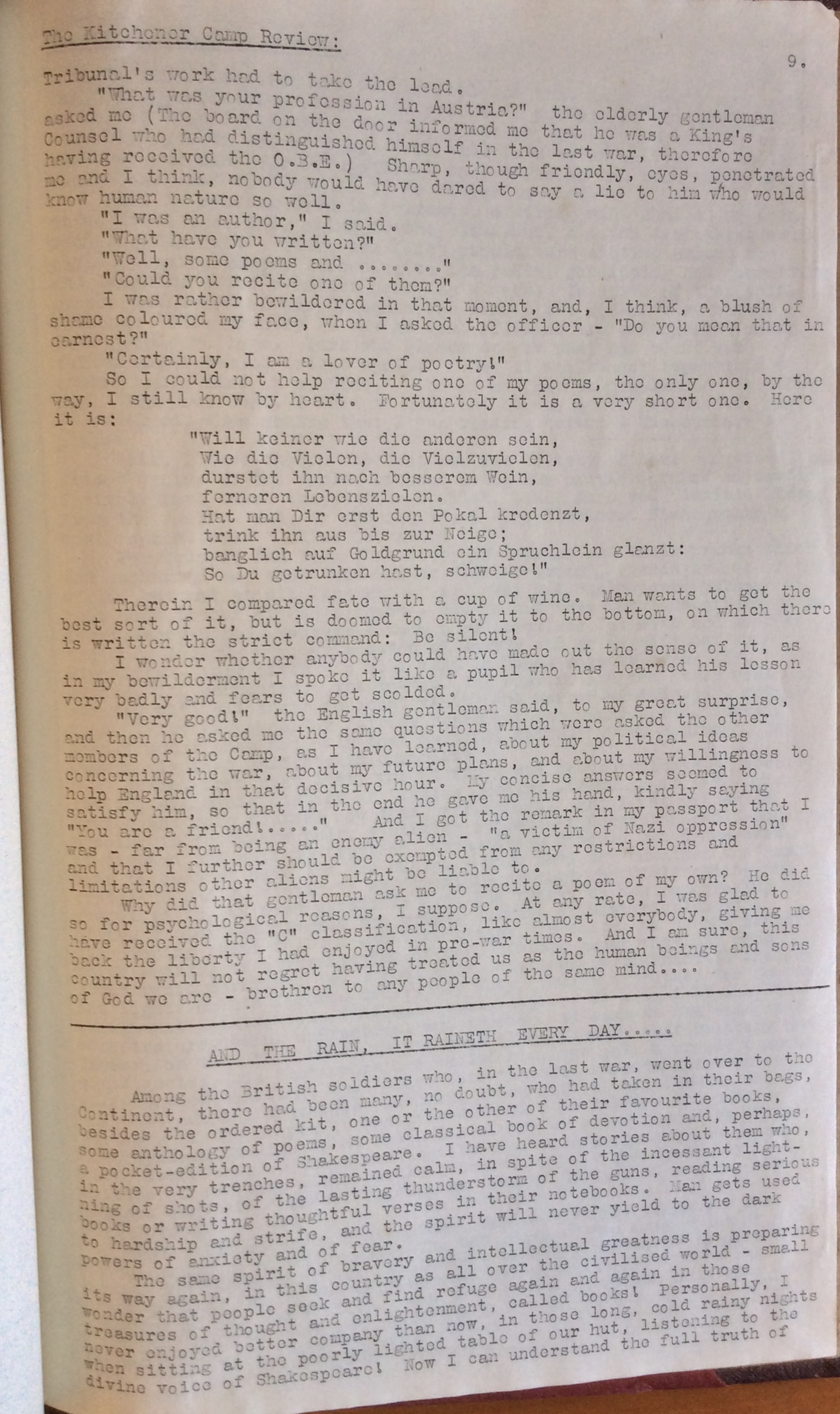 Kitchener Camp Review, November 1939, page 9