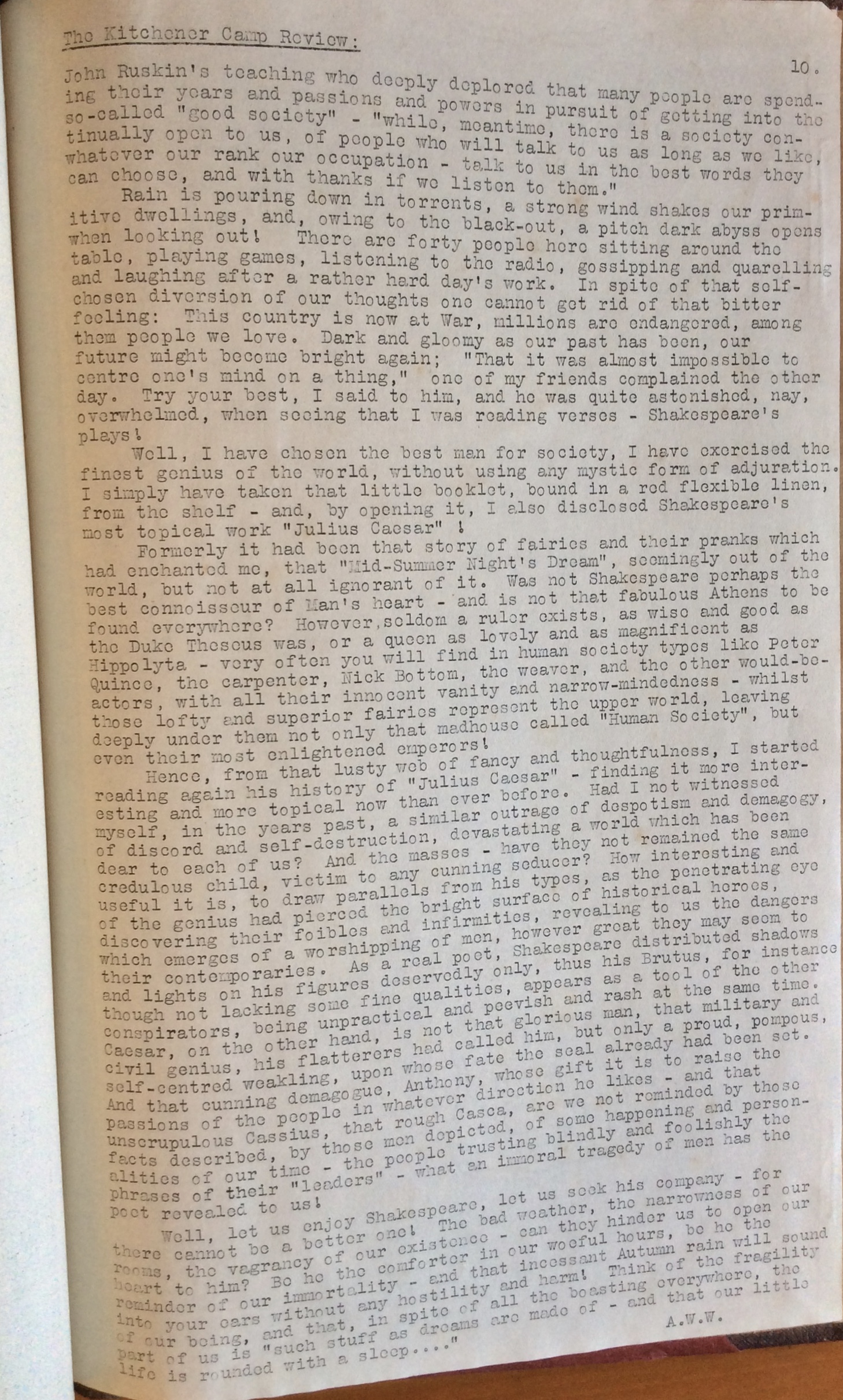 Kitchener Camp Review, November 1939, page 10