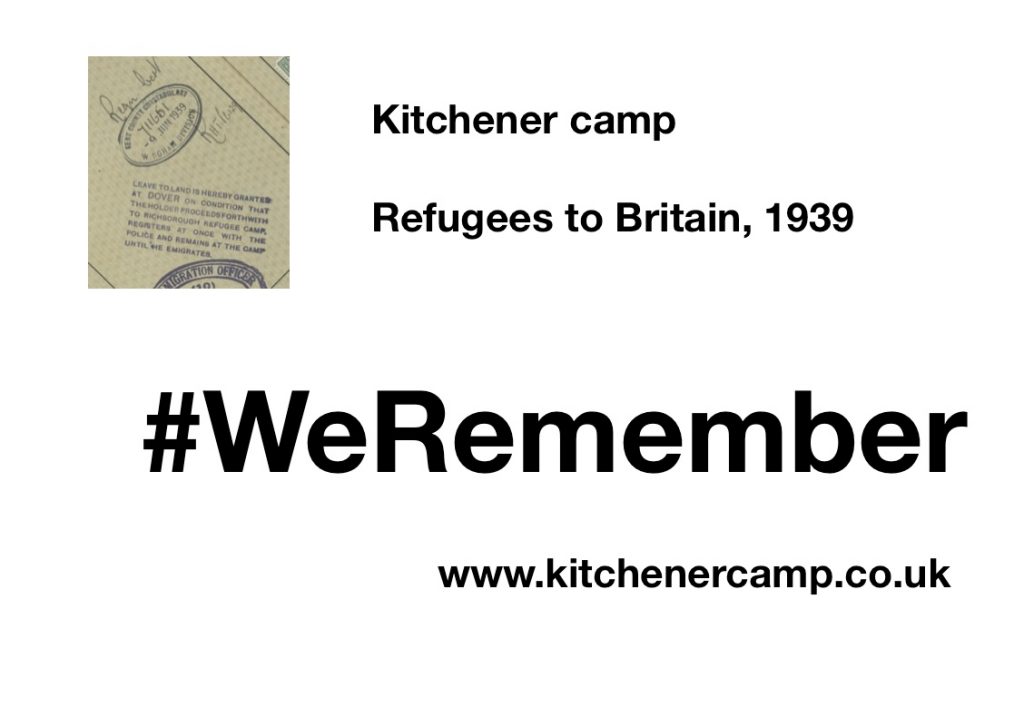 Kitchener Camp refugees 2019 #WeRemember Campaign