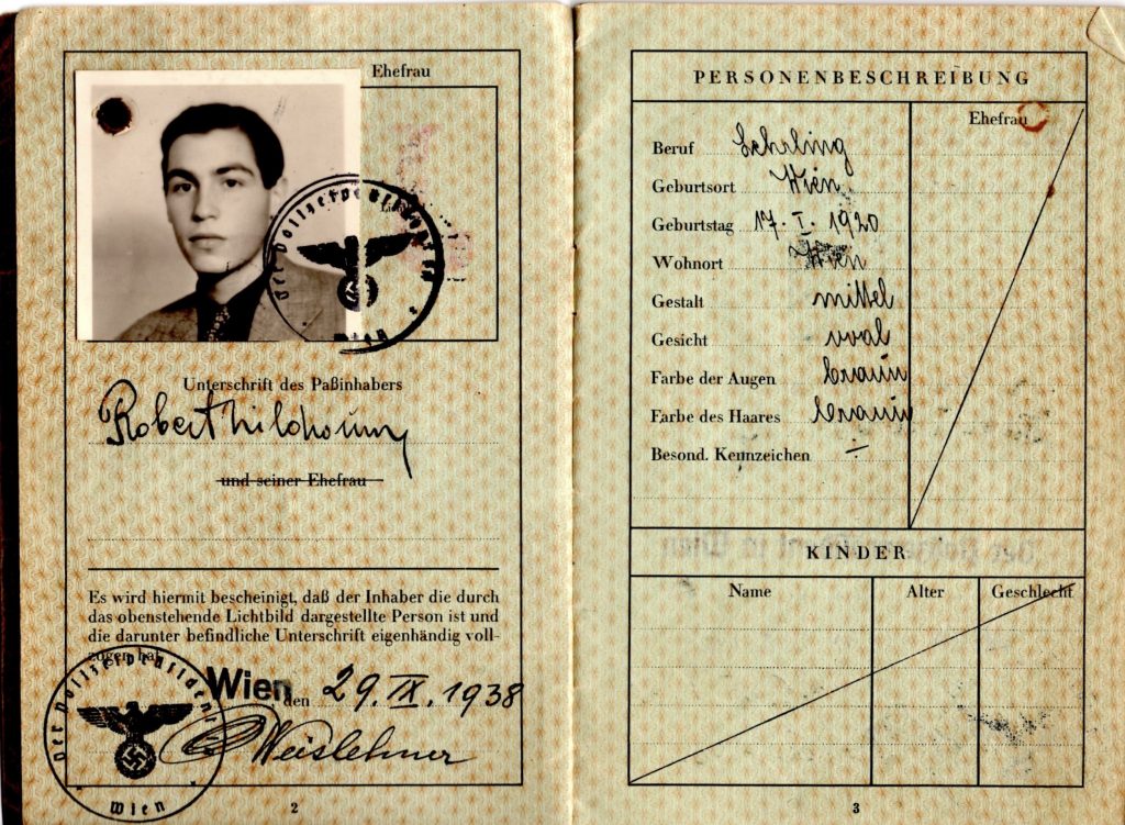 Kitchener camp, Robert Mildwurm, Deutsches Reisepass, German passport, Vienna, 29 September 1938