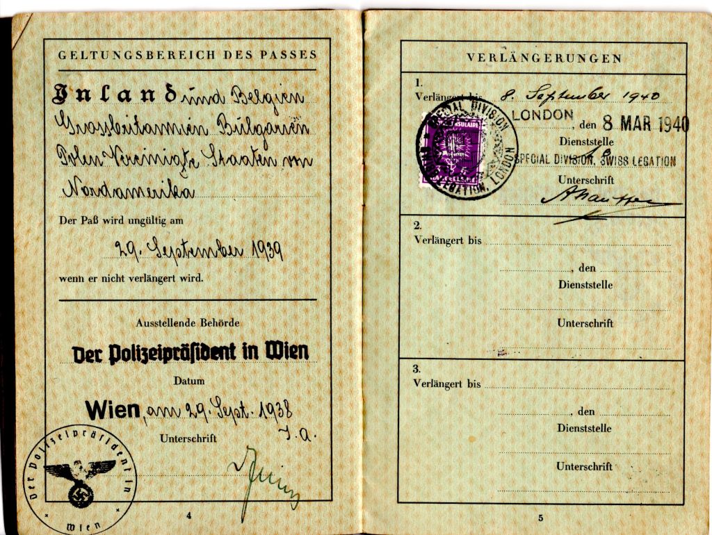 Kitchener camp, Robert Mildwurm, Deutsches Reisepass, German passport, Special Division, Swiss legation 8 March 1940