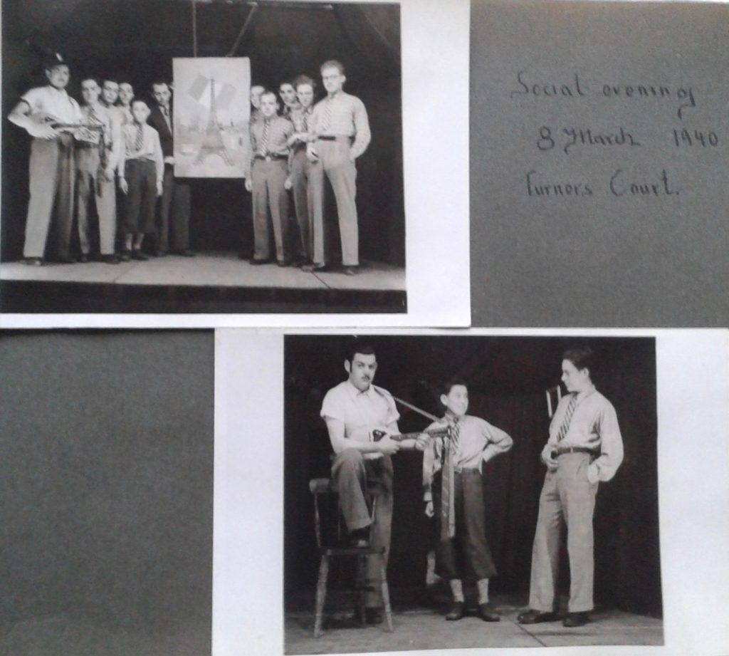 Kitchener camp, Horst Spies, Dovercourt Boys, Social evening, Turner's Court, 8 March 1940