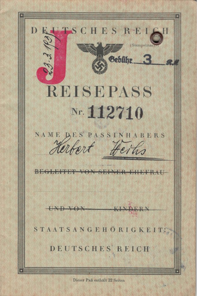 Kitchener camp, Herbert Weihs, Herbert Weiss, Passport J