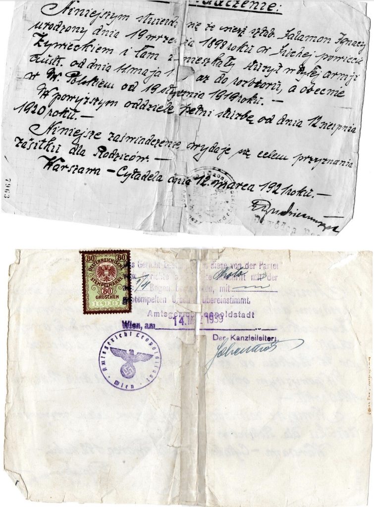 Kitchener camp, Ignatz Salamon, Vienna, 14 March 1939