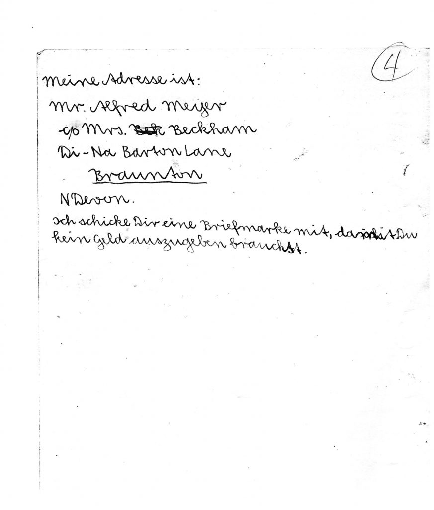 Kitchener camp, Alfred Meyer, Letter, 7th May 1939, page 4