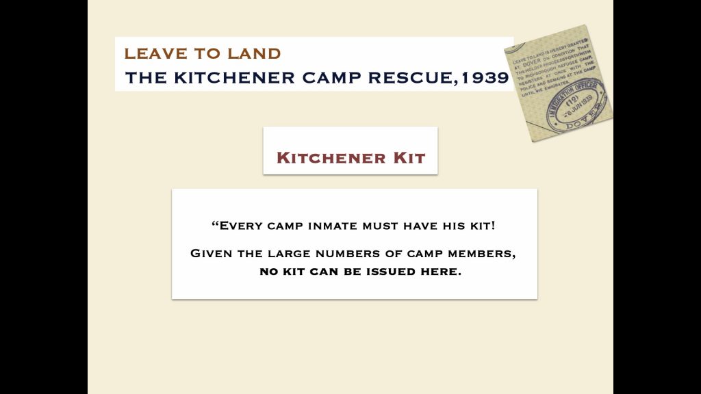 Kitchener camp kit - digital slides from the Leave to Land exhibition, 2019