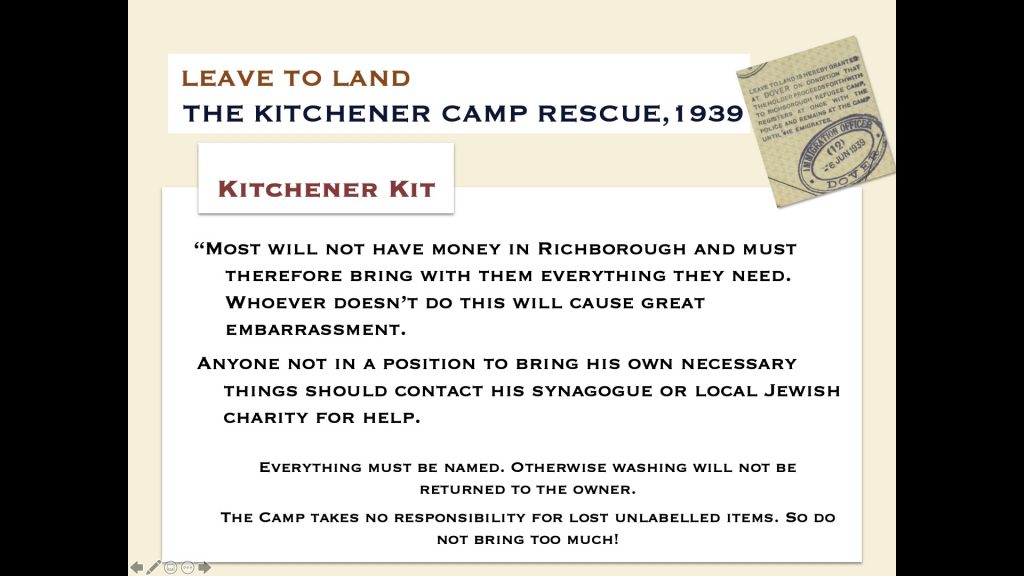 Kitchener camp kit - digital slides from the Leave to Land exhibition, 2019, page 1
