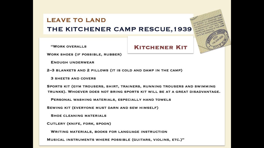 Kitchener camp kit - digital slides from the Leave to Land exhibition, 2019, page 3