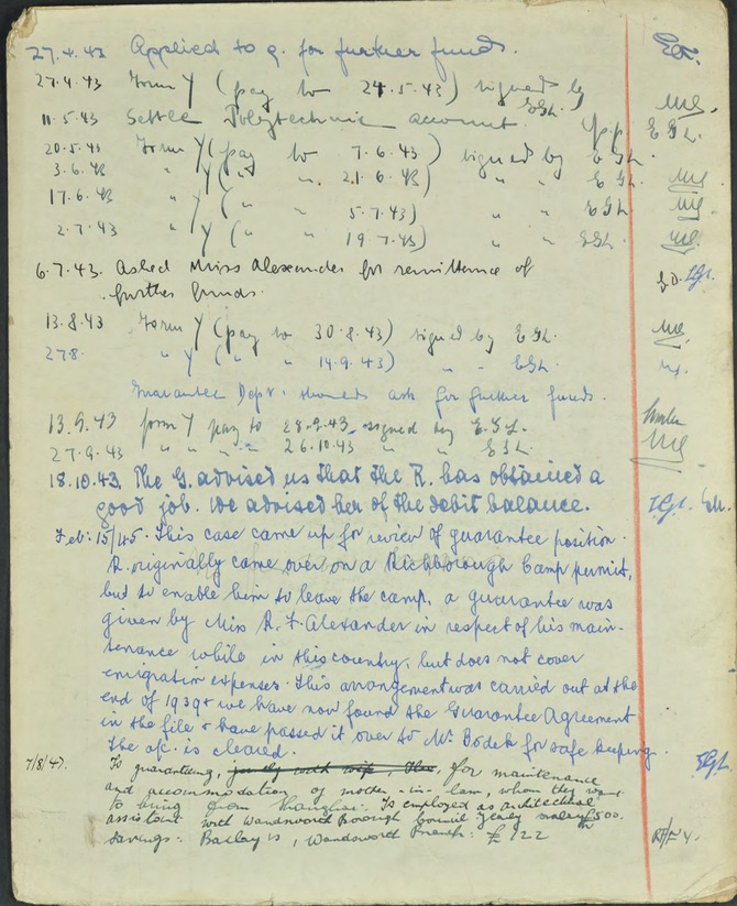 Kitchener camp, Josef Meller, WJR, Yellow form, German Jewish Aid Committee, P2